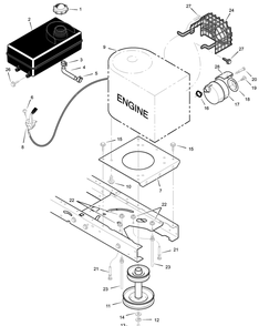 Engine Mount Diagram and Parts List for 385012X68B 2003 Briggs and Stratton Lawn Tractor